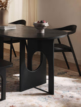 Love Oval Ahşap Yemek Masası Siyah