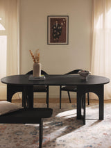 Love Oval Ahşap Yemek Masası Siyah