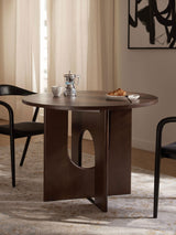 Love Yuvarlak Ahşap Yemek Masası Ceviz