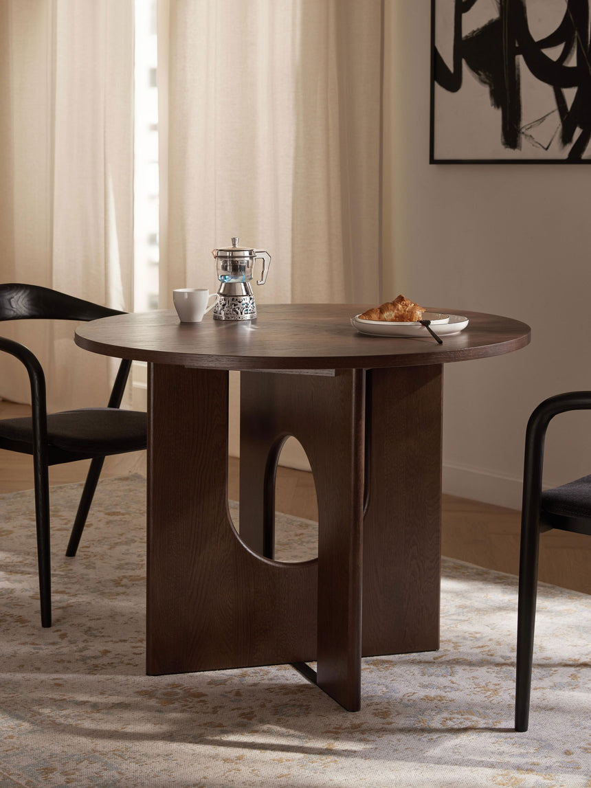 Love Yuvarlak Ahşap Yemek Masası Ceviz