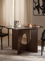 Love Yuvarlak Ahşap Yemek Masası Ceviz