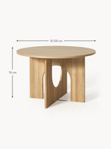 Love Yuvarlak Ahşap Yemek Masası Meşe