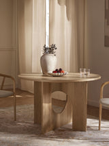 Love Yuvarlak Ahşap Yemek Masası Meşe