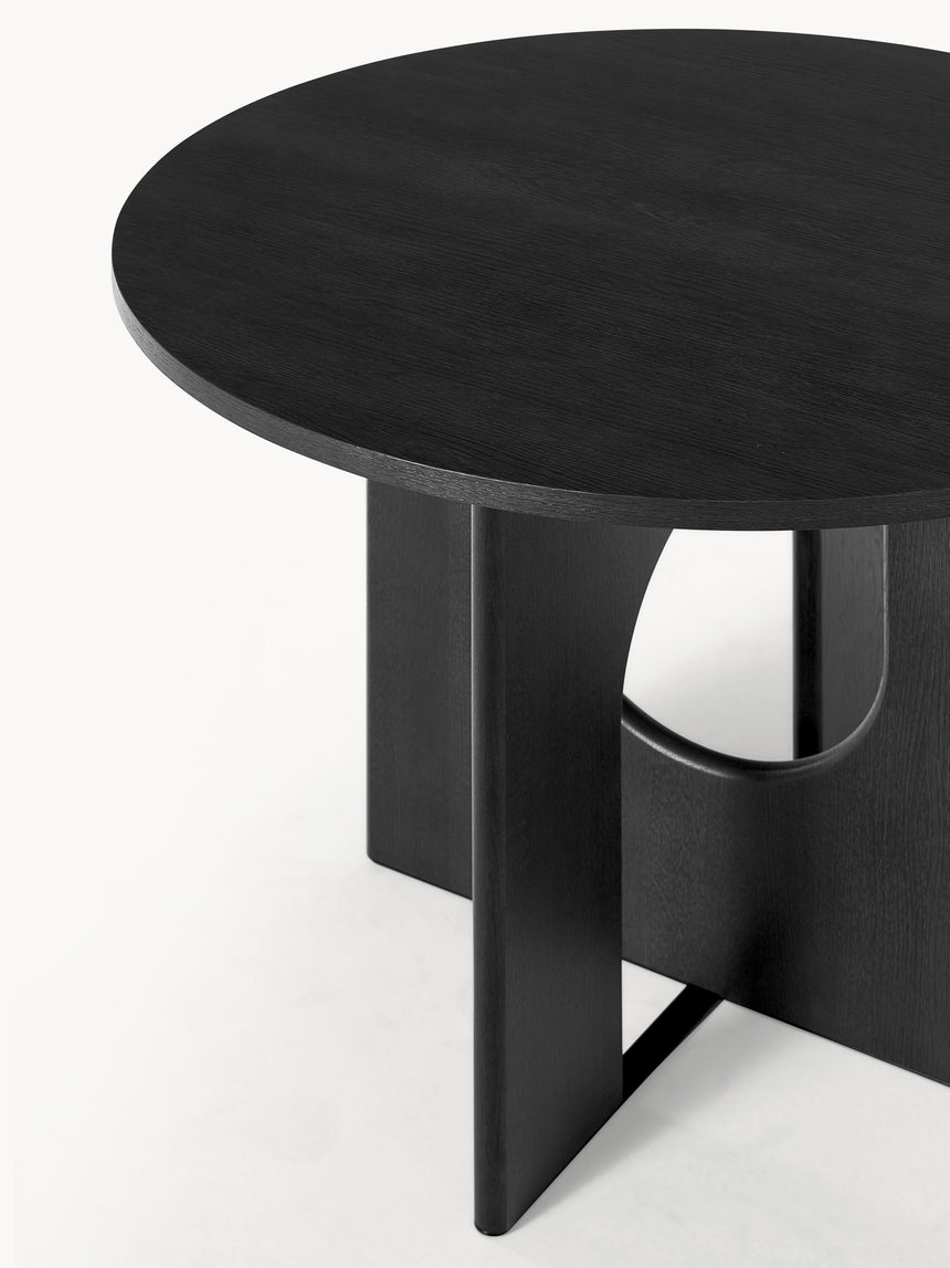 Love Yuvarlak Ahşap Yemek Masası Siyah