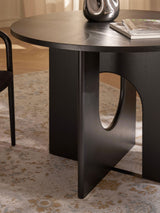 Love Yuvarlak Ahşap Yemek Masası Siyah