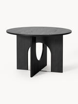 Love Yuvarlak Ahşap Yemek Masası Siyah