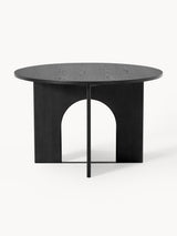 Love Yuvarlak Ahşap Yemek Masası Siyah