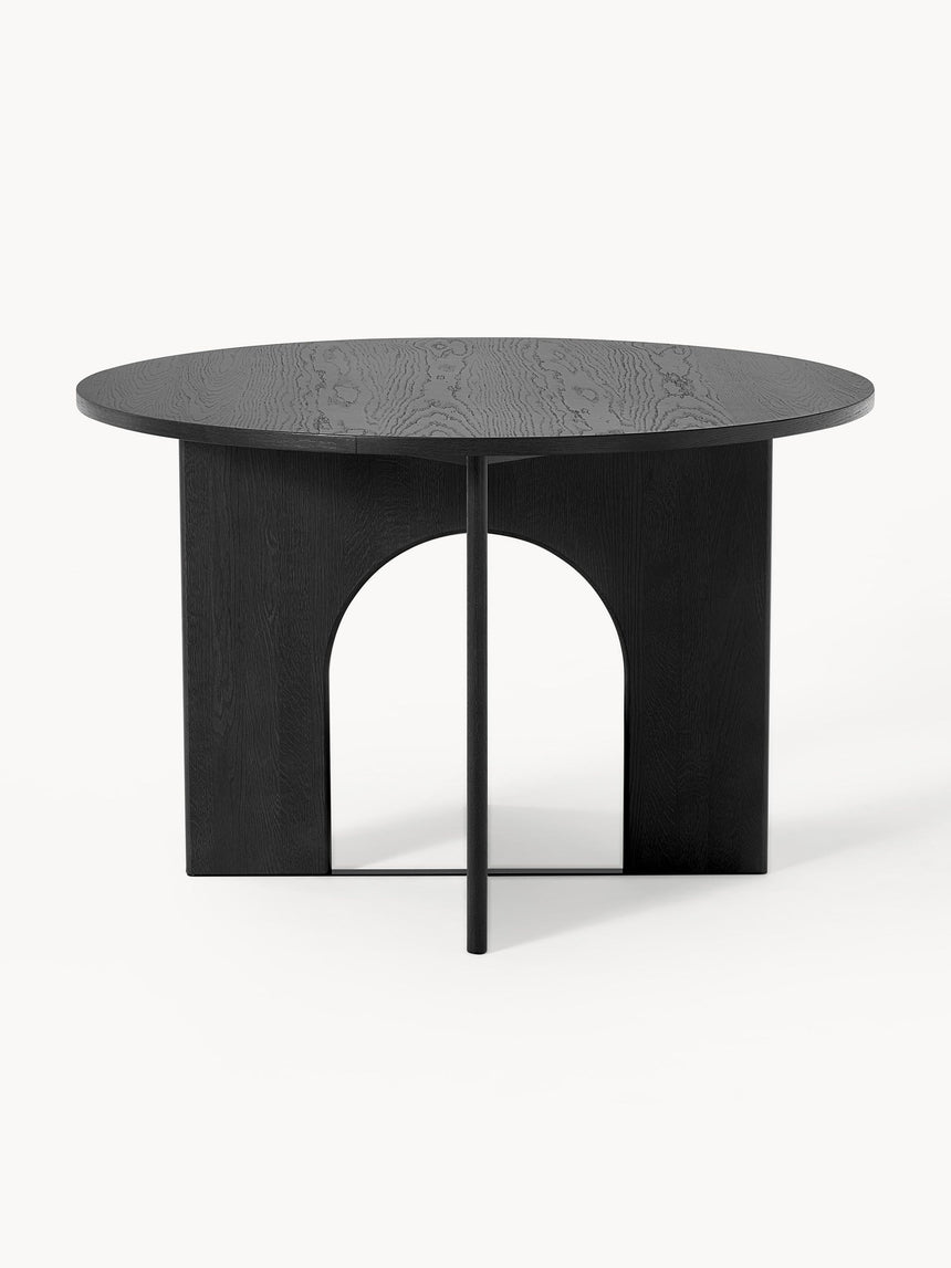 Love Yuvarlak Ahşap Yemek Masası Siyah