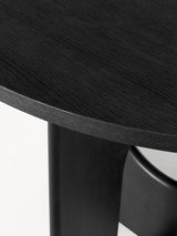 Love Yuvarlak Ahşap Yemek Masası Siyah