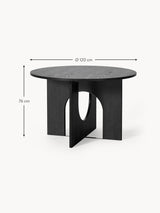 Love Yuvarlak Ahşap Yemek Masası Siyah