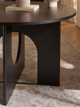 Love Yuvarlak Ahşap Yemek Masası Siyah