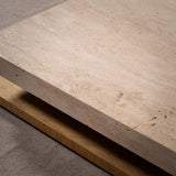 Lucas Traverten Mermer Dikdörtgen Orta Sehpa