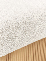 Mantar Elips Sandık Puf Kırık Beyaz Teddy Açık Dışbudak