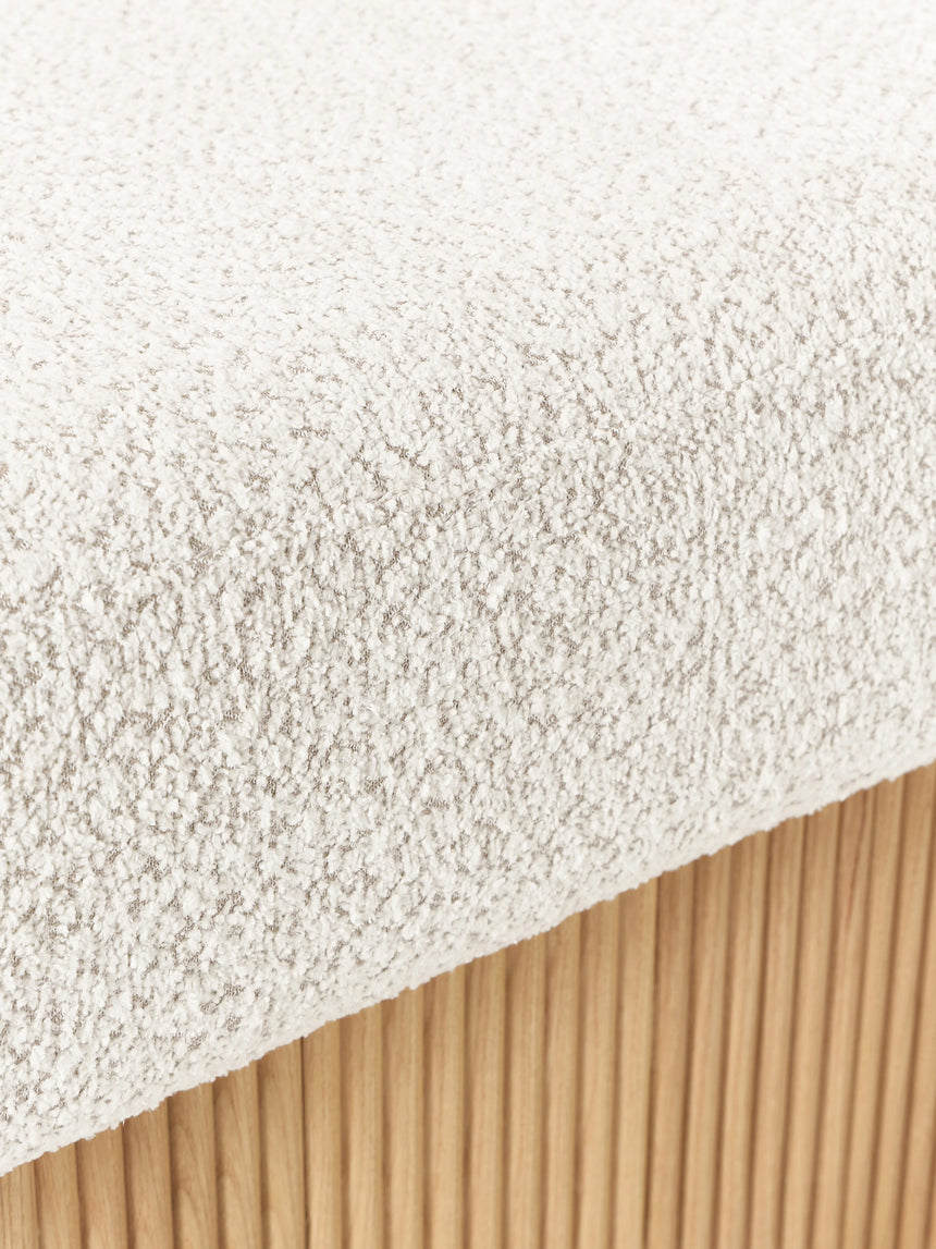 Mantar Elips Sandık Puf Kırık Beyaz Teddy Açık Dışbudak