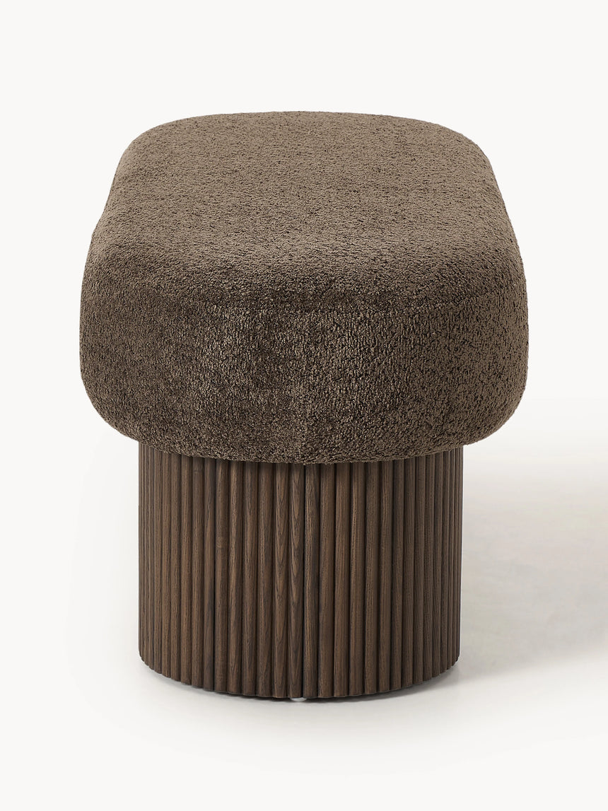 Mantar Elips Sandık Puf Koyu Kahve Teddy Koyu Dışbudak