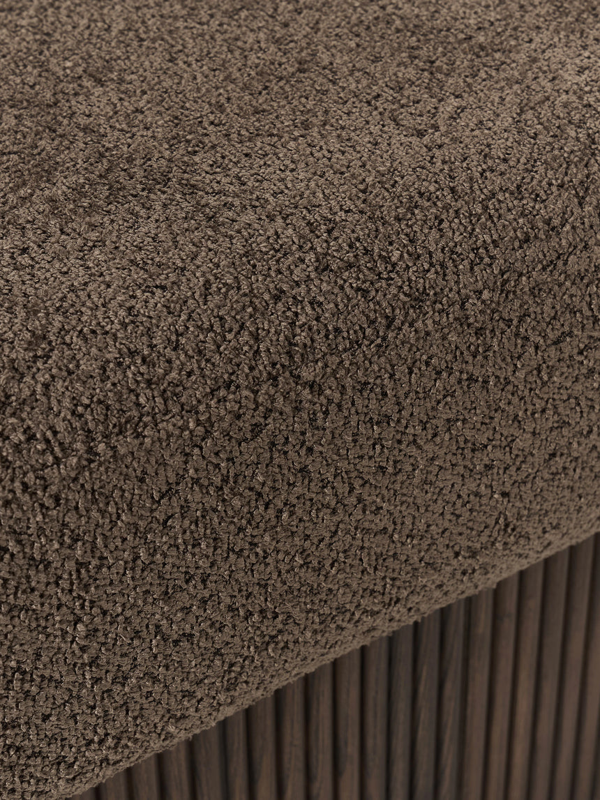 Mantar Elips Sandık Puf Koyu Kahve Teddy Koyu Dışbudak