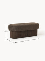 Mantar Elips Sandık Puf Koyu Kahve Teddy Koyu Dışbudak