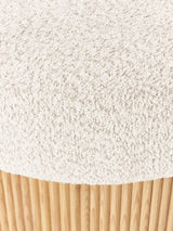 Mantar Large Silindir Sandık Puf Kırık Beyaz Teddy Açık Dışbudak