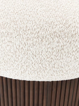 Mantar Large Silindir Sandık Puf Kırık Beyaz Teddy Koyu Dışbudak