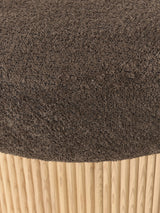 Mantar Large Silindir Sandık Puf Koyu Kahve Teddy Açık Dışbudak