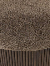 Mantar Large Silindir Sandık Puf Koyu Kahve Teddy Koyu Dışbudak