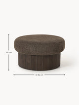 Mantar Large Silindir Sandık Puf Koyu Kahve Teddy Koyu Dışbudak