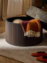 Mantar Large Silindir Sandık Puf Koyu Kahve Teddy Koyu Dışbudak