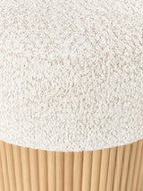 Mantar Silindir Sandık Puf Kırık Beyaz Teddy Açık Dışbudak