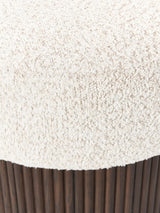 Mantar Silindir Sandık Puf Kırık Beyaz Teddy Koyu Dışbudak