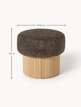 Mantar Silindir Sandık Puf Koyu Kahve Teddy Açık Dışbudak