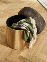 Mantar Silindir Sandık Puf Koyu Kahve Teddy Açık Dışbudak