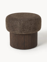 Mantar Silindir Sandık Puf Koyu Kahve Teddy Koyu Dışbudak