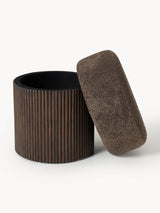 Mantar Silindir Sandık Puf Koyu Kahve Teddy Koyu Dışbudak