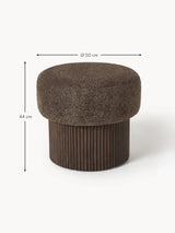 Mantar Silindir Sandık Puf Koyu Kahve Teddy Koyu Dışbudak