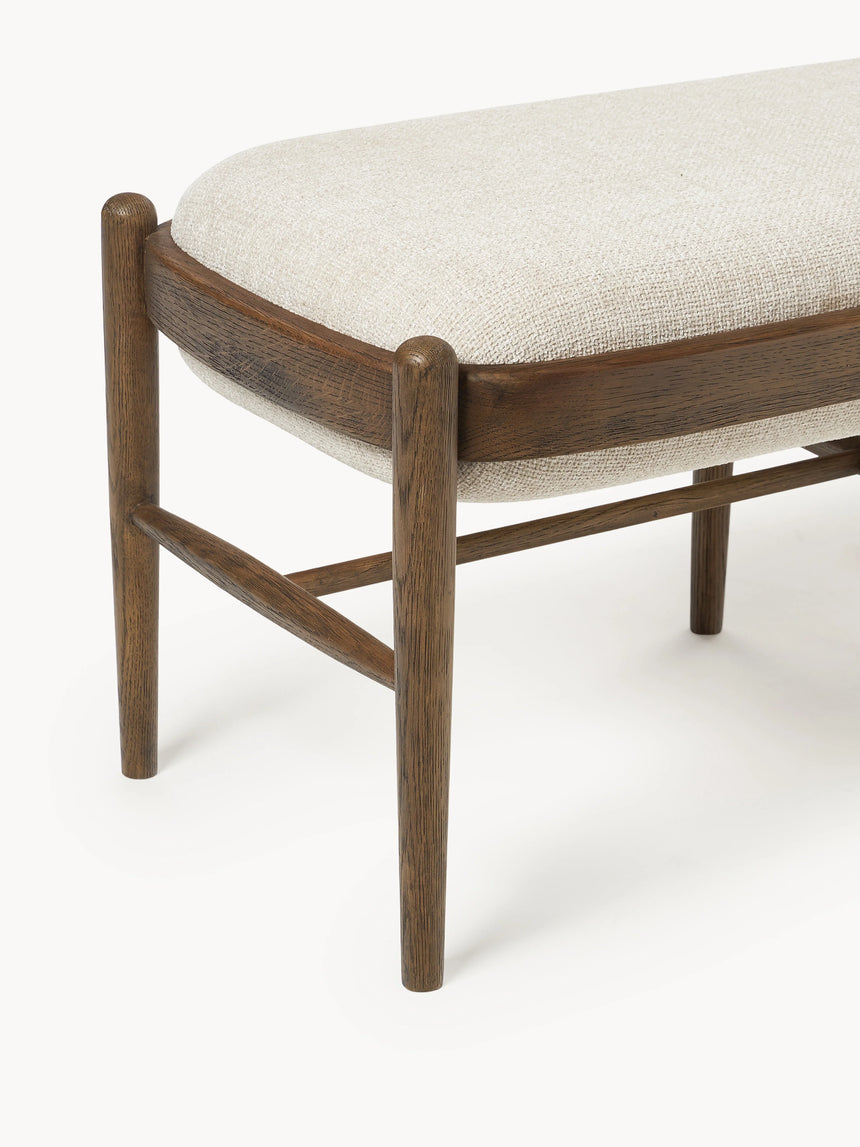 Mara Ahşap Bank Kırık Beyaz Ceviz