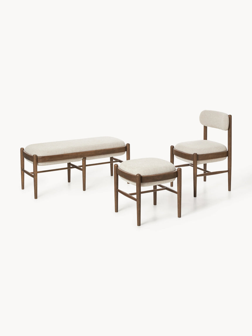 Mara Ahşap Bank Kırık Beyaz Ceviz