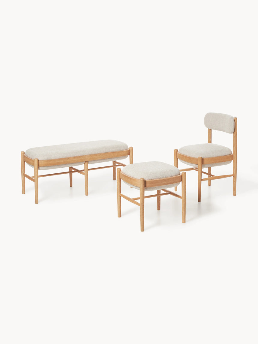 Mara Ahşap Bank Kırık Beyaz Meşe