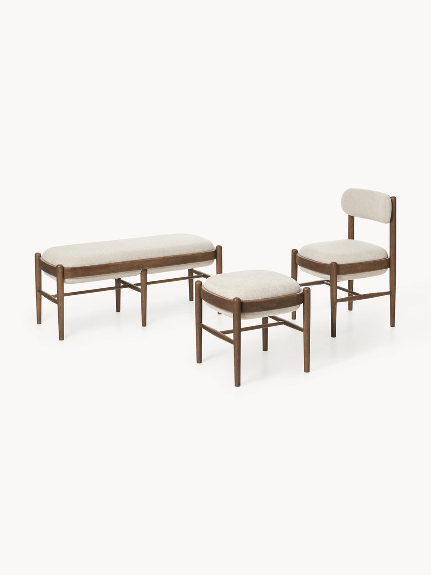 Mara Ahşap Sandalye Kırık Beyaz Ceviz