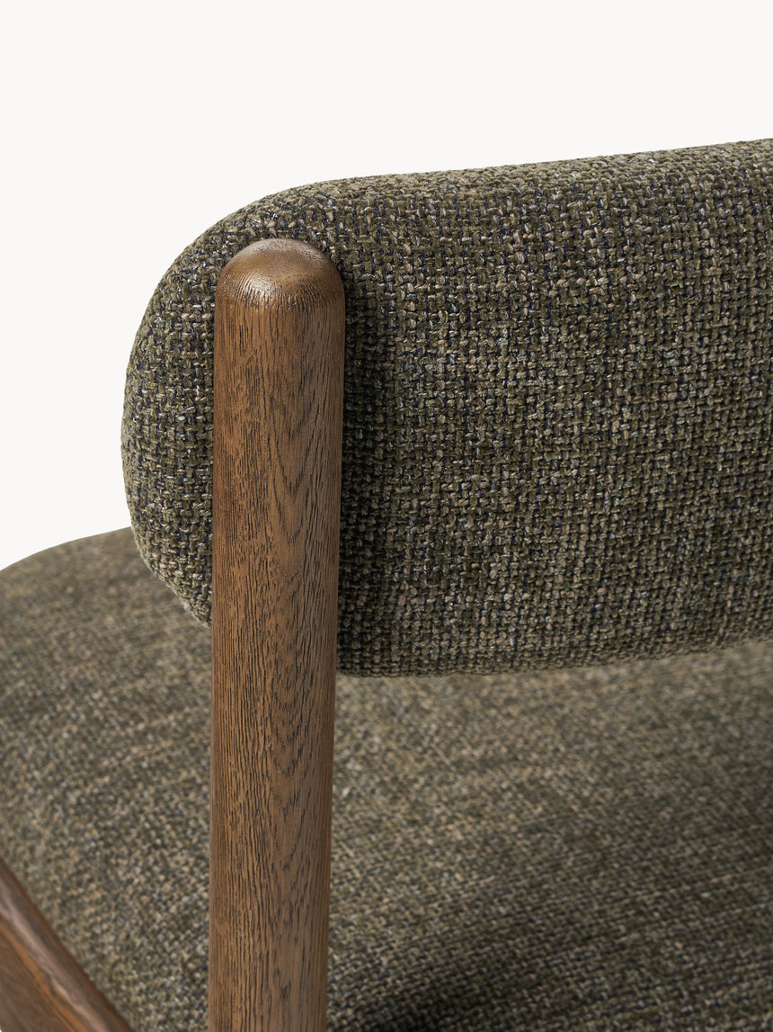 Mara Ahşap Sandalye Zeytin Yeşili Ceviz