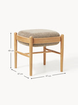 Mara Ahşap Tabure Grej Meşe