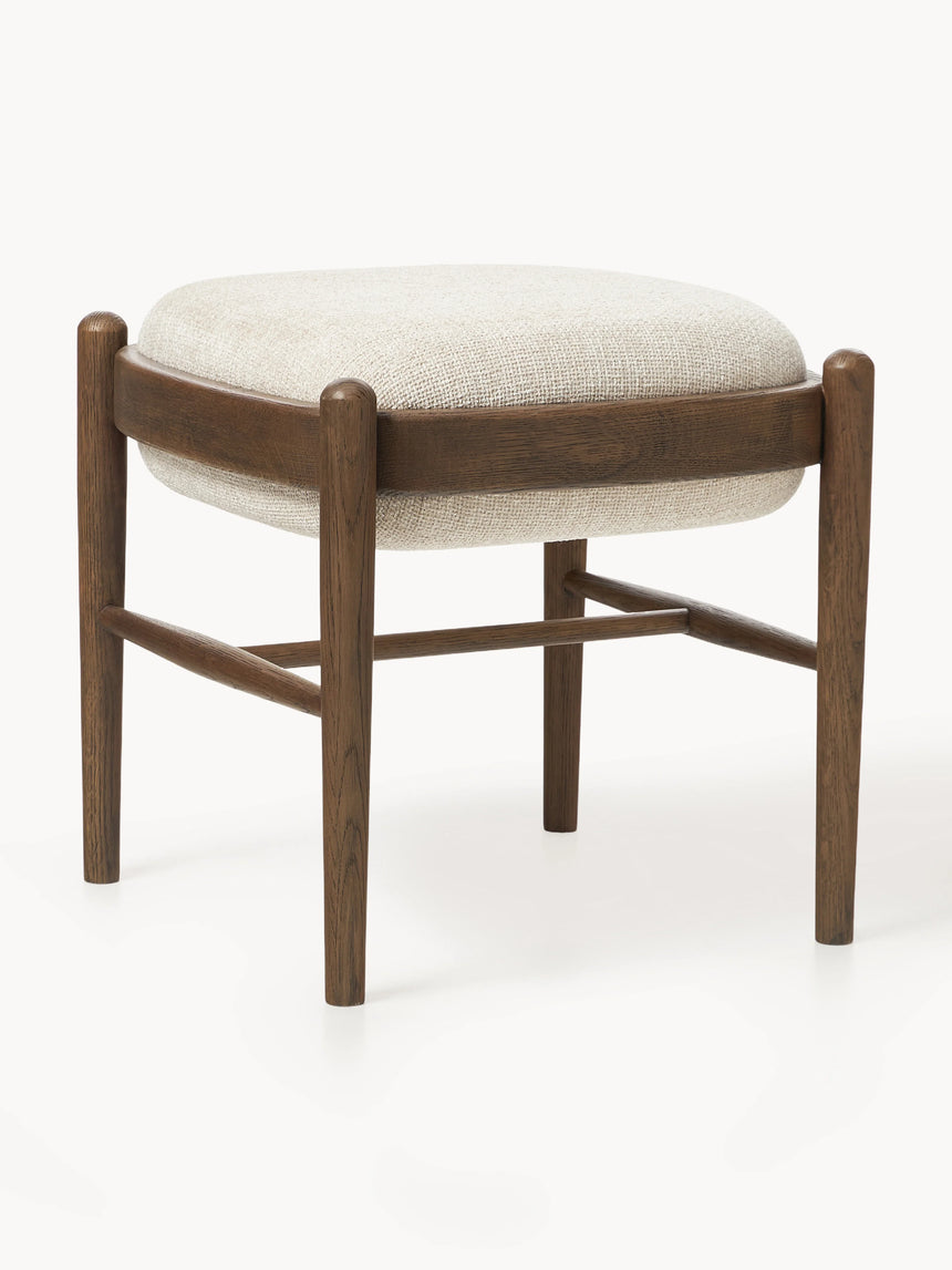 Mara Ahşap Tabure Kırık Beyaz Ceviz