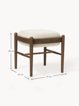 Mara Ahşap Tabure Kırık Beyaz Ceviz