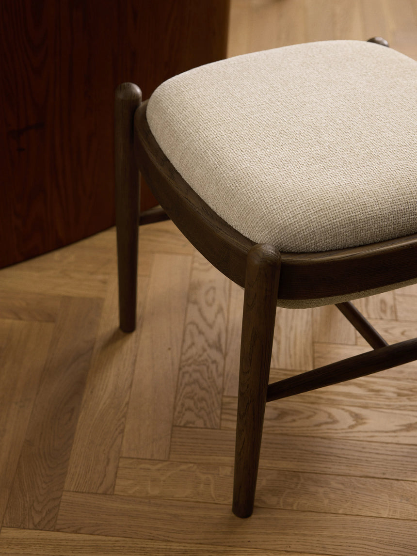 Mara Ahşap Tabure Kırık Beyaz Ceviz