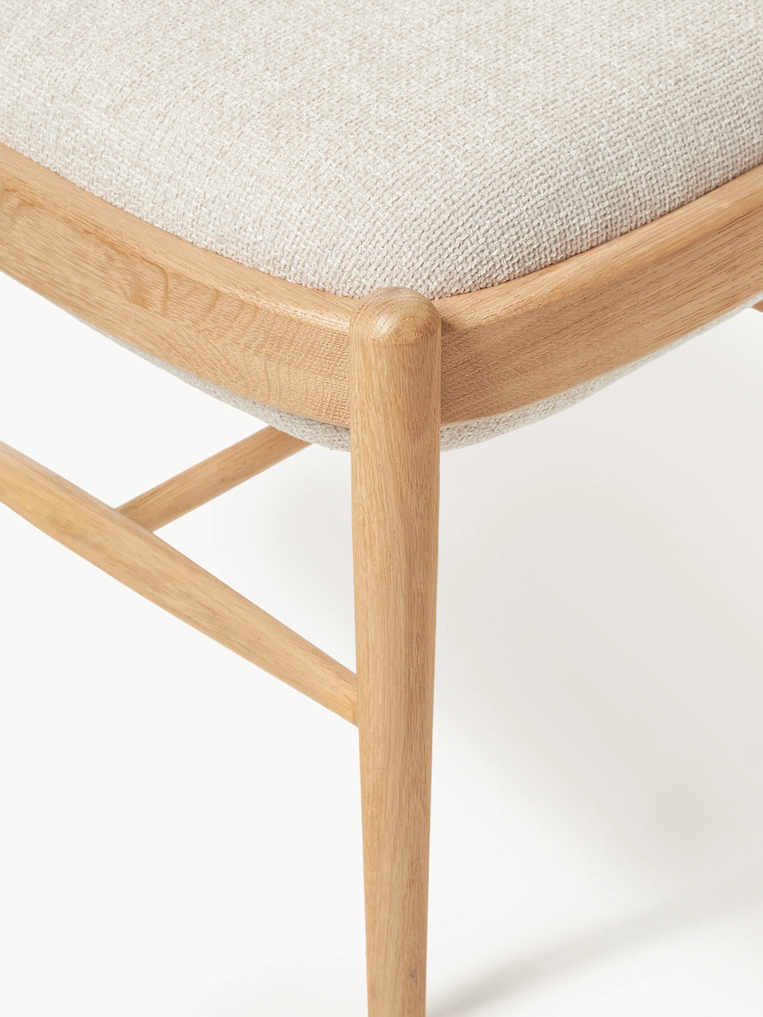 Mara Ahşap Tabure Kırık Beyaz Meşe