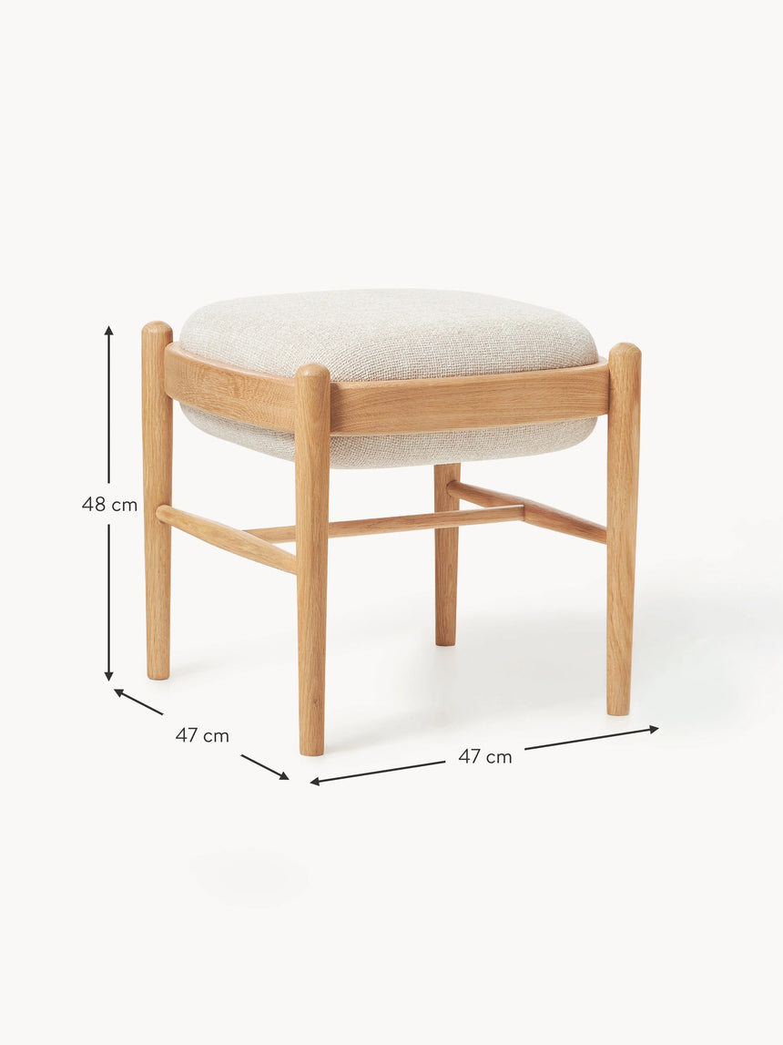 Mara Ahşap Tabure Kırık Beyaz Meşe