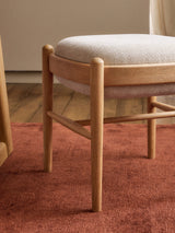 Mara Ahşap Tabure Kırık Beyaz Meşe