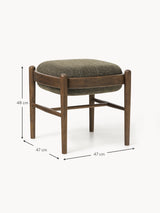 Mara Ahşap Tabure Zeytin Yeşili Ceviz