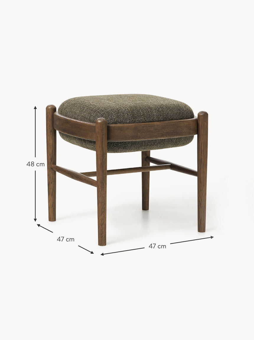 Mara Ahşap Tabure Zeytin Yeşili Ceviz