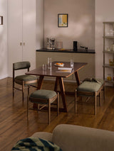 Mara Ahşap Tabure Zeytin Yeşili Ceviz