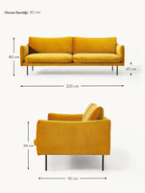 Marin Üçlü Koltuk Hardal